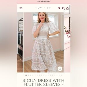 Ivy City White Lace Dress- XS